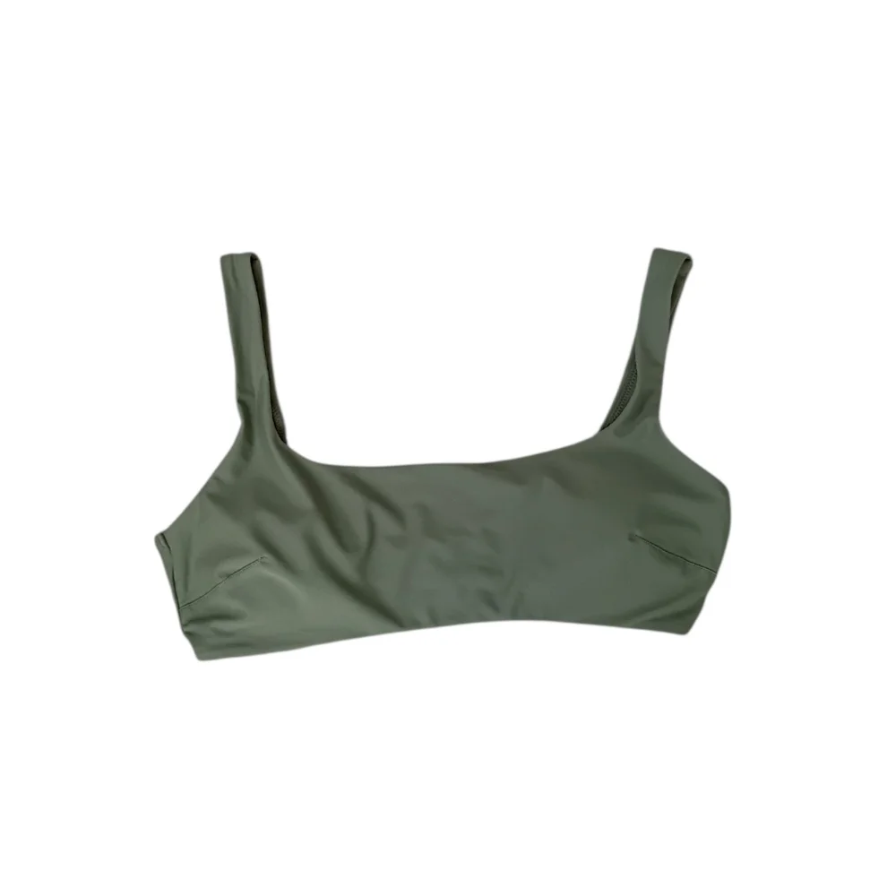 aerie Sage Green Scoop Neck Swim Top sz L NEW - Picture 7 of 8